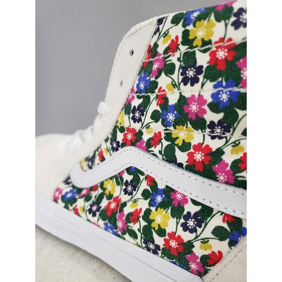 NEW‎ Vans Size 12 Women's Sk8-Hi Tapered Retro White Floral Sneakers Hippie Boho - Picture 5 of 9